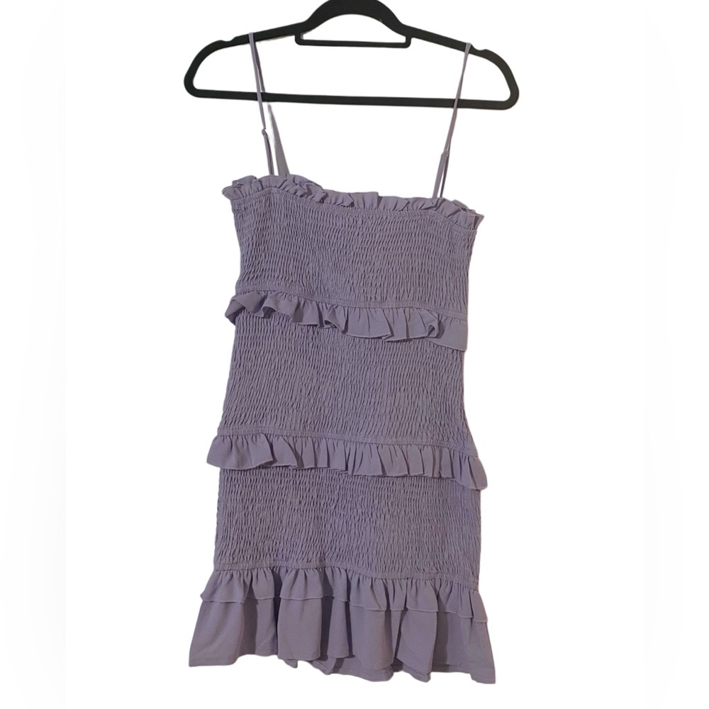 Purple Summer Ruffle Mini Dress